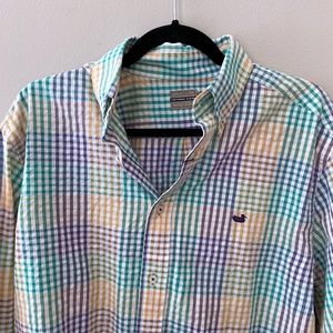 Southern Marsh Mardi Gras Long Sleeve Button Down Collar Shirt M